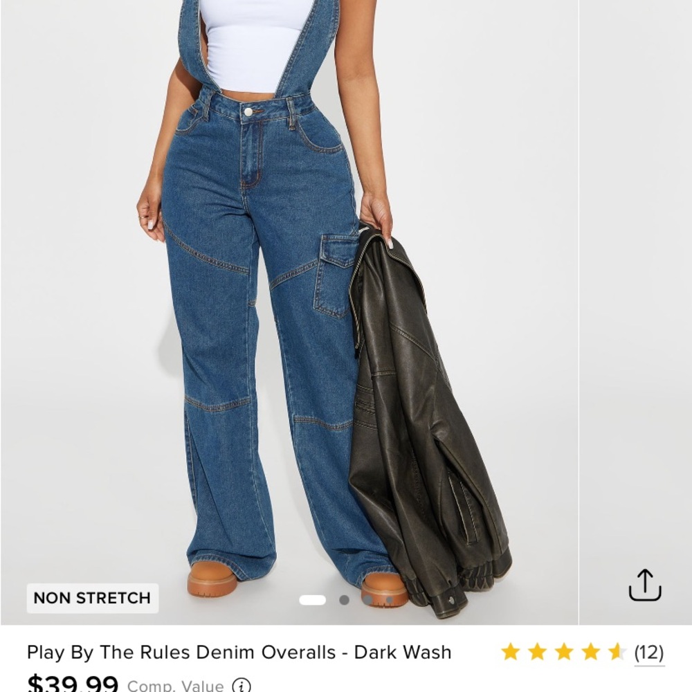 Fashion Nova Blue Denim Overalls Classic Style